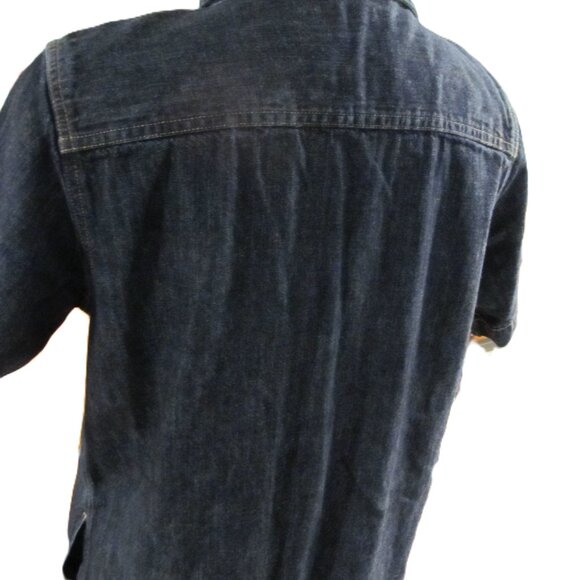 Ralph Lauren Denim Dress Size M Short Sleeve Collared V-Neck Casual Black Label - Picture 6 of 7